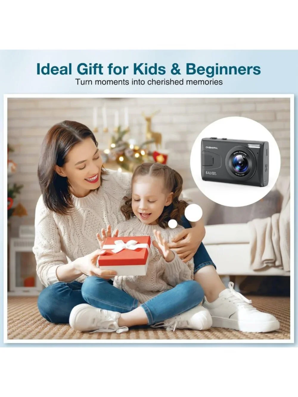 64MP 4K Digital Camera with 18X Zoom, LCD Screen, Anti-Shake, Vlogging Kit
